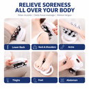 Silver Grey 12-Head Electric Neck Back Massager with AI Dynamic Strength Adjustment and Soothing Red Light - Rechargeable Full Body Deep Tissue Fascia Gun, Mutifunction Hands-Free Operation