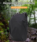 40L Grey Lightweight Outdoor Hiking Backpack with Detachable Suspended Frame & Rain Cover - Waterproof Travel Daypack, Multi-Pocket Storage and Gear Attachments for Trekking Camping Cycling Adventures