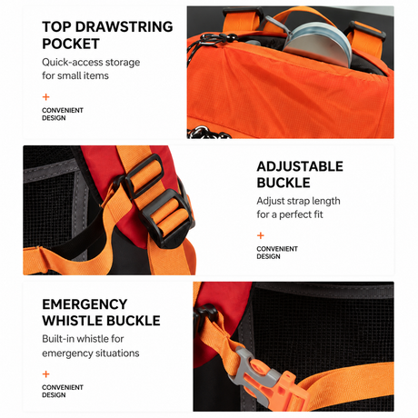40L Grey Lightweight Outdoor Hiking Backpack with Detachable Suspended Frame & Rain Cover - Waterproof Travel Daypack, Multi-Pocket Storage and Gear Attachments for Trekking Camping Cycling Adventures