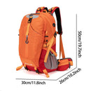 40L Red Lightweight Outdoor Hiking Backpack with Detachable Suspended Frame & Rain Cover - Waterproof Travel Daypack, Multi-Pocket Storage and Gear Attachments for Trekking Camping Cycling Adventures