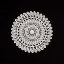 5.5 Inch Geometric Embroidered Lace Coaster (10 Pack) - Elegant Round Dining & Tea Table Mat Doily, Swirl Grass Style