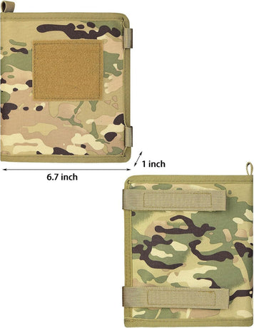 Khaki Mutifunctional Oxford Fabric Tactical Waterproof Map Pouch - MOLLE Military Admin Organizer & Notebook Sleeve