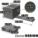 2 Piece Set of Grey Foldable Crockery & Mug Storage Organizer (Holds 8 Plates + 6 Mugs) - Felt Camping & Picnic Dinnerware Storage Box with Handle and Secure Closure