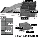 2 Piece Set of Grey Foldable Crockery & Mug Storage Organizer (Holds 8 Plates + 6 Mugs) - Felt Camping & Picnic Dinnerware Storage Box with Handle and Secure Closure