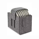 2 Pack Grey Foldable Crockery Storage Organizer (Holds 8 Plates) - Felt Camping & Picnic Dinnerware Storage Box with Handle and Secure Closure