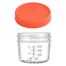 Orange lid 4oz Glass  Storage Jars with Leakproof Lids and Measurement Marks - BPA Free, Microwave and Dishwasher Safe, Ideal for Homemade Purees, Sauce, and Portion Control