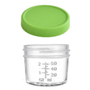 Green lid 4oz Glass  Storage Jars with Leakproof Lids and Measurement Marks - BPA Free, Microwave and Dishwasher Safe, Ideal for Homemade Purees, Sauce, and Portion Control
