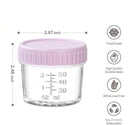 Beige lid 4oz Glass  Storage Jars with Leakproof Lids and Measurement Marks - BPA Free, Microwave and Dishwasher Safe, Ideal for Homemade Purees, Sauce, and Portion Control