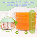Beige lid 4oz Glass  Storage Jars with Leakproof Lids and Measurement Marks - BPA Free, Microwave and Dishwasher Safe, Ideal for Homemade Purees, Sauce, and Portion Control
