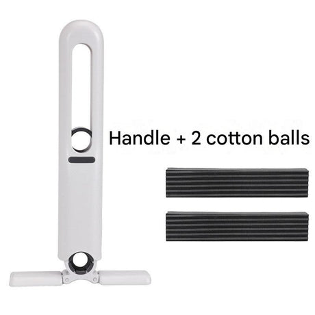 Mini Handheld Foldable Mop WIth ABS Handle and 2 Sponge Head- Hand-Free Squeeze Design -   Compact Desktop Cleaner for Kitchen and Bathroom