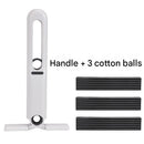 Mini Handheld Foldable Mop WIth ABS Handle and 3 Sponge Head- Hand-Free Squeeze Design -   Compact Desktop Cleaner for Kitchen and Bathroom