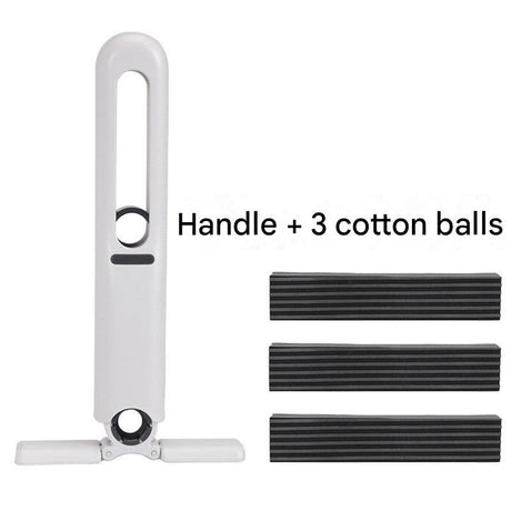 Mini Handheld Foldable Mop WIth ABS Handle and 3 Sponge Head- Hand-Free Squeeze Design -   Compact Desktop Cleaner for Kitchen and Bathroom