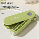 Purple Portable Folding Fruit Peeler - Stainless Steel Blade, ABS and PP Handle - Compact 9cm Design, Travel Friendly Kitchen Tool for Camping and Home Use