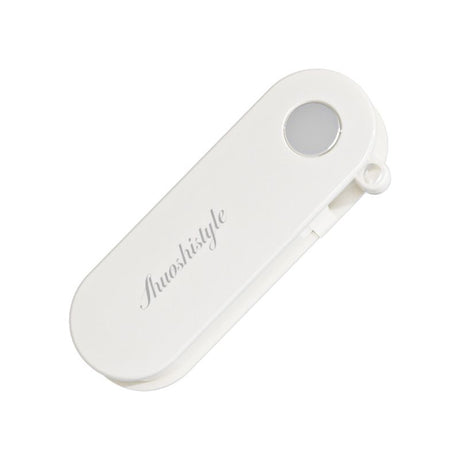 White Portable Folding Fruit Peeler - Stainless Steel Blade, ABS and PP Handle - Compact 9cm Design, Travel Friendly Kitchen Tool for Camping and Home Use