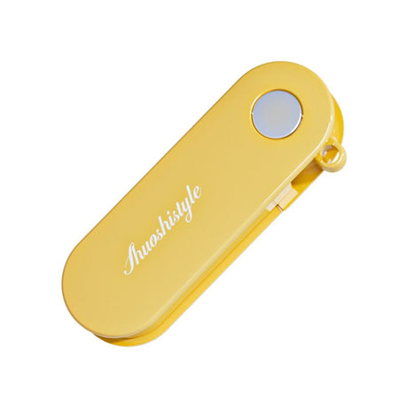 Yellow Portable Folding Fruit Peeler - Stainless Steel Blade, ABS and PP Handle - Compact 9cm Design, Travel Friendly Kitchen Tool for Camping and Home Use