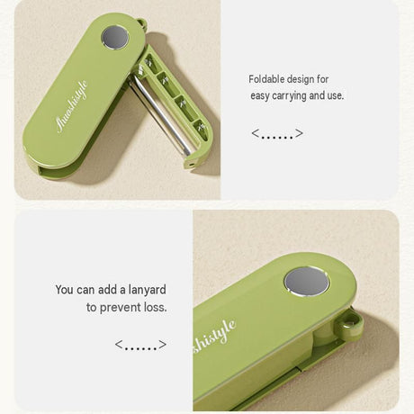 Yellow Portable Folding Fruit Peeler - Stainless Steel Blade, ABS and PP Handle - Compact 9cm Design, Travel Friendly Kitchen Tool for Camping and Home Use