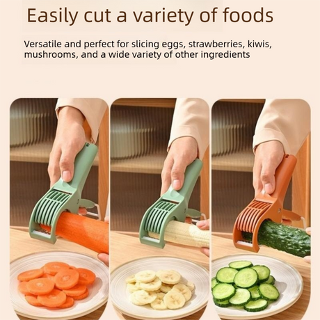 Home Fruit & Vegetable Peeling and Slicing Prep Set-Purple Folding Peeler and Green Fruit Slicer - Portable Stainless Steel Kitchen Tools for Camping, Home Use, and Travel