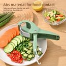 Home Fruit & Vegetable Peeling and Slicing Prep Set-White Folding Peeler and Red Fruit Slicer - Portable Stainless Steel Kitchen Tools for Camping, Home Use, and Travel