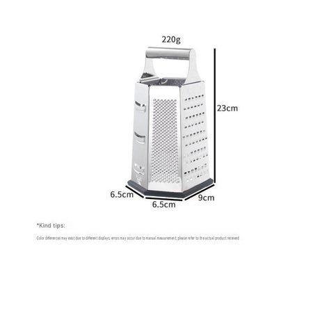 Multifunctional Six-Sided Box Vertical grater - Hollow tubular handle - Stainless Steel Kitchen Tool with Non-Slip Base  for Vegetables, Cheese, and Potatoes