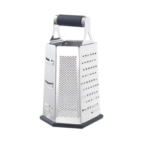 Multifunctional Six-Sided Box Vertical grater- TPR-sleeved handle - Stainless Steel Kitchen Tool with Non-Slip Base  for Vegetables, Cheese, and Potatoes