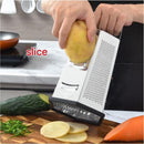 Multifunctional Six-Sided Box Vertical grater- TPR-sleeved handle - Stainless Steel Kitchen Tool with Non-Slip Base  for Vegetables, Cheese, and Potatoes