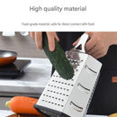 Multifunctional Six-Sided Box Vertical grater- Stainless steel flat handle - Stainless Steel Kitchen Tool with Non-Slip Base  for Vegetables, Cheese, and Potatoes