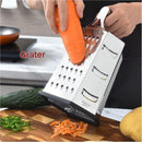 Multifunctional Six-Sided Box Vertical grater- Stainless steel flat handle - Stainless Steel Kitchen Tool with Non-Slip Base  for Vegetables, Cheese, and Potatoes