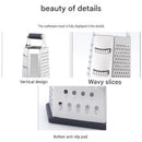 Multifunctional Six-Sided Box Vertical grater- Stainless steel flat handle - Stainless Steel Kitchen Tool with Non-Slip Base  for Vegetables, Cheese, and Potatoes