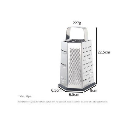 Multifunctional Six-Sided Box Vertical grater- Stainless steel flat handle - Stainless Steel Kitchen Tool with Non-Slip Base  for Vegetables, Cheese, and Potatoes
