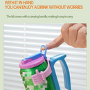 Green Soda Can Lid and Handle Holder Set - Anti-Overflow Plastic Cover with Straw and Suction Cup Grip for 12oz Cans, Portable Drink Accessory for Parties and Travel