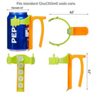 Purple Soda Can Lid and Handle Holder Set - Anti-Overflow Plastic Cover with Straw and Suction Cup Grip for 12oz Cans, Portable Drink Accessory for Parties and Travel