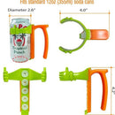Grey Soda Can Holder with Handle and Suction Cups - Portable Plastic Stand for 12oz Cans, Anti-Slip Grip for Parties, Camping, and Home Use