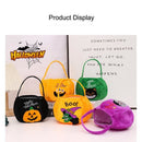 Green bag with black cat design - Plush Halloween Trick or Treat Candy Bag - Polyester  Tote with Embroidered Face, Lightweight Portable Goody Pouch for  Party Favors and Trick or Treating