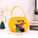 Yellow bag with witch design - Plush Halloween Trick or Treat Candy Bag - Polyester  Tote with Embroidered Face, Lightweight Portable Goody Pouch for  Party Favors and Trick or Treating