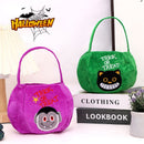 Black bag with a pumpkin pattern - Plush Halloween Trick or Treat Candy Bag - Polyester  Tote with Embroidered Face, Lightweight Portable Goody Pouch for  Party Favors and Trick or Treating