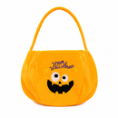 Yellow bag with a pumpkin pattern - Plush Halloween Trick or Treat Candy Bag - Polyester  Tote with Embroidered Face, Lightweight Portable Goody Pouch for  Party Favors and Trick or Treating