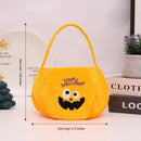 Yellow bag with a pumpkin pattern - Plush Halloween Trick or Treat Candy Bag - Polyester  Tote with Embroidered Face, Lightweight Portable Goody Pouch for  Party Favors and Trick or Treating
