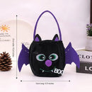 Bat-shaped black bag - Plush Halloween Trick or Treat Candy Bag - Polyester  Tote with Embroidered Face, Lightweight Portable Goody Pouch for  Party Favors and Trick or Treating