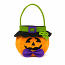 Pumpkin design wearing a hat - Plush Halloween Trick or Treat Candy Bag - Polyester  Tote with Embroidered Face, Lightweight Portable Goody Pouch for  Party Favors and Trick or Treating