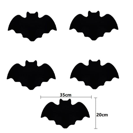 5-pieces 35*20cm Halloween bat-shaped mat - Felt Non-Slip Heat Resistant Table Mat for Party Dining and Gothic Home Deco
