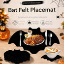5-pieces 35*20cm Halloween bat-shaped mat - Felt Non-Slip Heat Resistant Table Mat for Party Dining and Gothic Home Deco