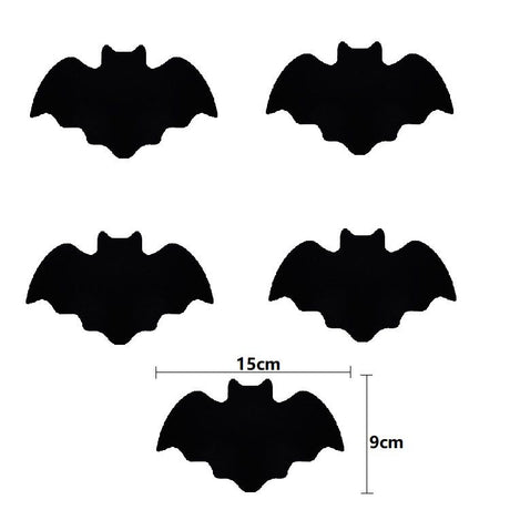 5-pieces 15*9cm Halloween bat-shaped mat - Felt Non-Slip Heat Resistant Table Mat for Party Dining and Gothic Home Deco