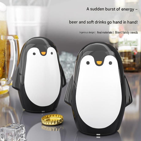 2 pcs Penguin-shaped design Bottle Opener - Stainless Steel and Plastic Magnetic Beer Opener with Cap Catcher, Compact Portable Beverage Access Tool for Home Bar, Parties, Camping and Gifts
