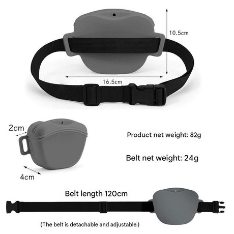 Green Silicone Dog Training Treat Pouch - Magnetic Closure, Adjustable Waist Belt, Portable Pet Snack Bag for Walking and Obedience Training