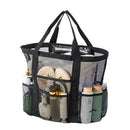 Black large size Large Capacity Mesh Beach Tote Bag - Breathable PET  with Multi-Pocket Storage, Quick-Dry Design for Travel, Gym, and Poolside Use