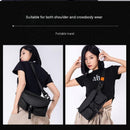 Black Ultra-Light Men's Crossbody Bag - PU Water-Resistant Sling Bag with Multi-Compartment Storage, Adjustable Strap, and Secure Zipper Closure for Commuting, Cycling, and Urban Travel