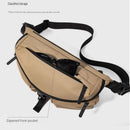 Black Ultra-Light Men's Crossbody Bag - PU Water-Resistant Sling Bag with Multi-Compartment Storage, Adjustable Strap, and Secure Zipper Closure for Commuting, Cycling, and Urban Travel