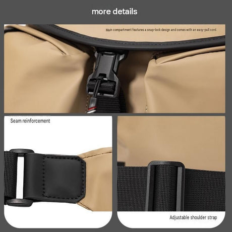 Black Ultra-Light Men's Crossbody Bag - PU Water-Resistant Sling Bag with Multi-Compartment Storage, Adjustable Strap, and Secure Zipper Closure for Commuting, Cycling, and Urban Travel
