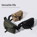 Khaki Ultra-Light Men's Crossbody Bag - PU Water-Resistant Sling Bag with Multi-Compartment Storage, Adjustable Strap, and Secure Zipper Closure for Commuting, Cycling, and Urban Travel