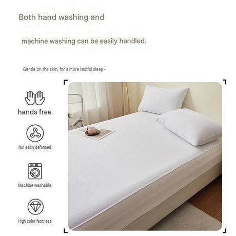 137*190cm White Waterproof Mattress Protector - Microfibre Terry Towelling Top, TPU Membrane Barrier, Machine Washable Fitted Sheet with 4 Corner Straps